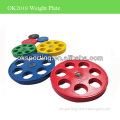 Color 7-hole Rubber Coated Weight Plates